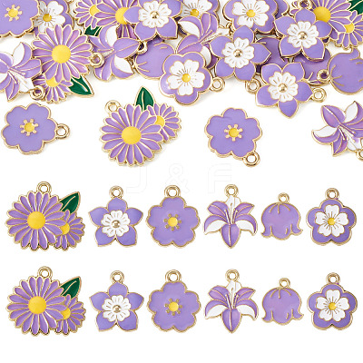 30Pcs 6 Styles Alloy and Enamel Pendants ENAM-TADJ0001-04B-1