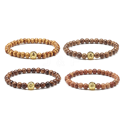 Oil Diffuser Yoga Beads Stretch Bracelet for Girl Women BJEW-JB06897-1