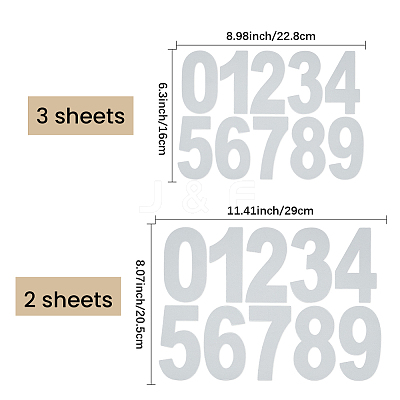 5Sheets 2 Styles PET Reflective Self Adhesive Stickers STIC-SP0001-22-1