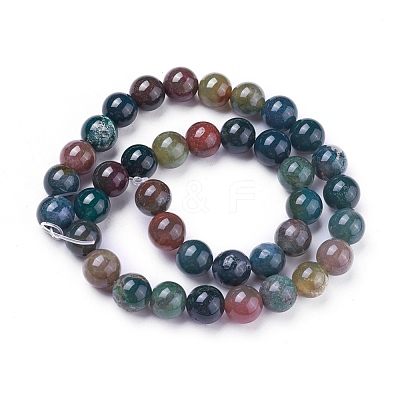 Natural Indian Agate Round Beads Strands G-N0120-06-6mm-1