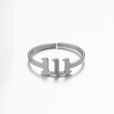 Number 201 Stainless Steel Adjustable Cuff Rings FS-WG22891-02-1