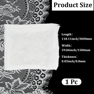 Flower Pattern Polyester Lace Fabrc DIY-WH20007-849A-1