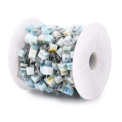 Handmade Cube Lampwork & Seed Bead Chains CHS-T006-10P-1