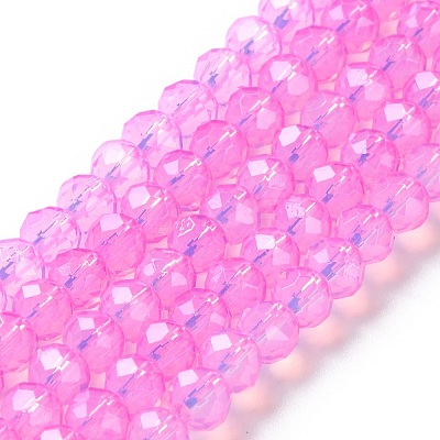 Baking Paint Transparent Glass Beads Strands DGLA-A034-J6MM-D05-1