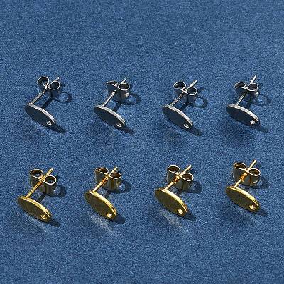 16Pcs 2 Colors 201 Stainless Steel Stud Earring Findings with Hole EJEW-FS0001-19-1