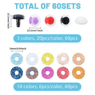120Pcs Plastic Doll Craft Eyes FIND-PH0028-81-1