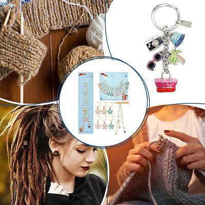 Knitting Row Counter Chains & Locking Stitch Markers Kits HJEW-AB00488-1