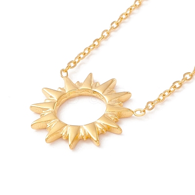 Ion Plating(IP) 304 Stainless Steel Sun Pendant Necklace for Women NJEW-F292-05G-1