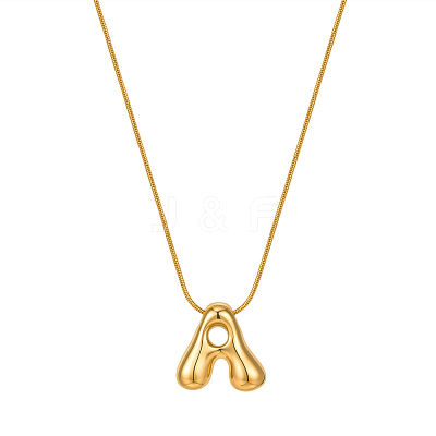 304 Stainless Steel Alphabet Pendant Necklaces for Men and Women GP1122-1-1