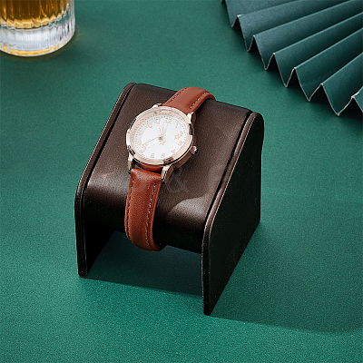 Desktop Imitation Leather Single Watch Holder ODIS-WH0007-64B-1