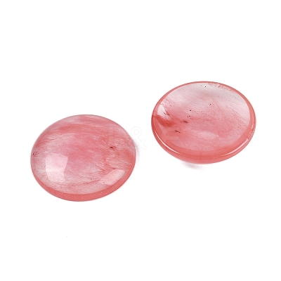 Cherry Quartz Glass Cabochons X-G-H1596-FR-25mm-27-1