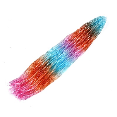 Gradient Color Baking Paint Glass Bead Strands DGLA-A039-T2mm-A016-1