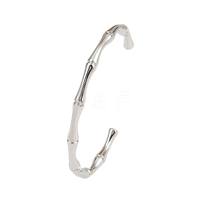 304 Stainless Steel Bamboo Joint Cuff Bangles for Women BJEW-G759-09P-1