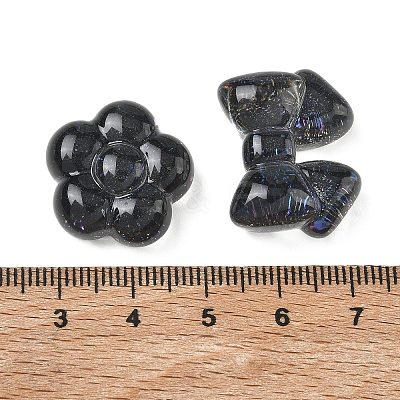 Transparent Resin & Glitter Powder Cabochons RESI-A055-07-1