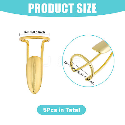 5Pcs Fingernail Shaped Brass Alloy Finger Rings for Women MRMJ-GL0001-21-1
