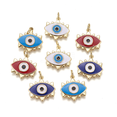 Brass Enamel Pendants KK-L185-05G-1