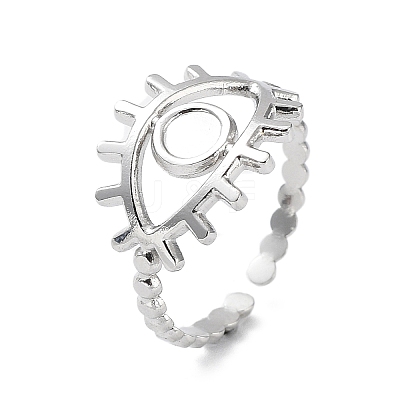 Non-Tarnish 304 Stainless Steel Open Cuff Ring Components STAS-F301-01P-1