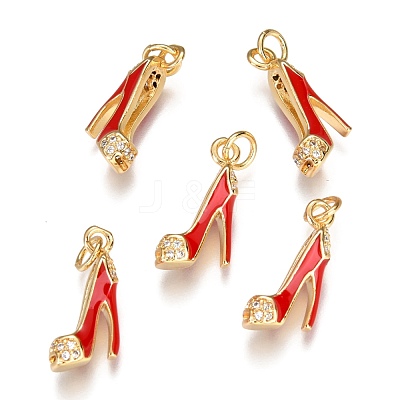 Brass Micro Pave Clear Cubic Zirconia Stilettos Pendants ZIRC-B002-35G-B-1