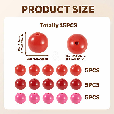 15Pcs 3 Colors Opaque Acrylic Beads SACR-TADJ0001-05B-1