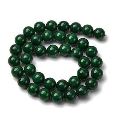 Natural Teal Jade Round Beads Strands G-P070-09-10mm-01-1