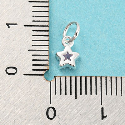 925 Sterling Silver Birthstone Charms STER-G035-01C-04-1