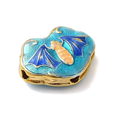 Rack Plating Brass Enamel Beads KK-P276-43G-1