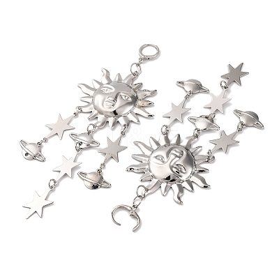 Alloy Sun Chandelier Earrings for Women EJEW-U028-01P-1