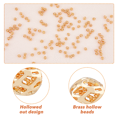 150Pcs Brass Hollow Beads KK-HY0001-69-1