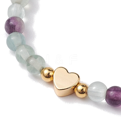 Natural Mixed Gemstone Round Beaded Stretch Bracelets BJEW-JB10234-1