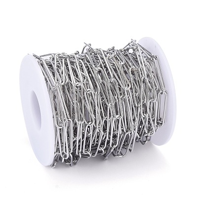 Tarnish Resistant 304 Stainless Steel Paperclip Chains CHS-F011-03A-P-1
