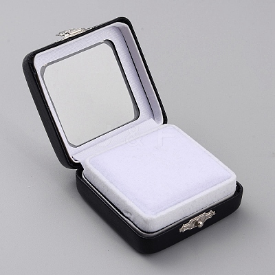 PU Leather Loose Diamond Display Boxes with Sponge Inside LBOX-WH0004-04A-1