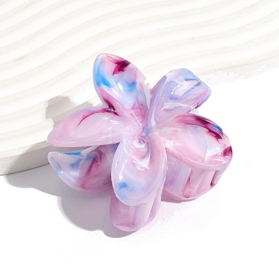 5-Petals Flower Shapes Plastic Claw Hair Clips PW-WG70882-02-1