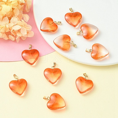 Two Tone Transparent Glass Pendants GLAA-YW0003-02C-1