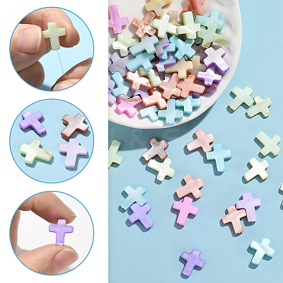 60Pcs Natural Freshwater Shell Beads SSHEL-SC0001-40-1