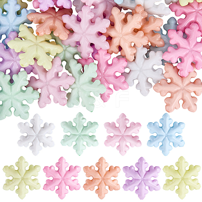 36Pcs 9 Colors Luminous Transparent & Opaque Acrylic Beads OACR-SC0002-80-1