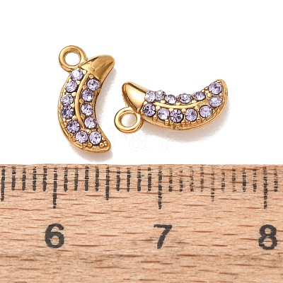 304 Stainless Steel Rhinestone Pendants STAS-L318-19G-1