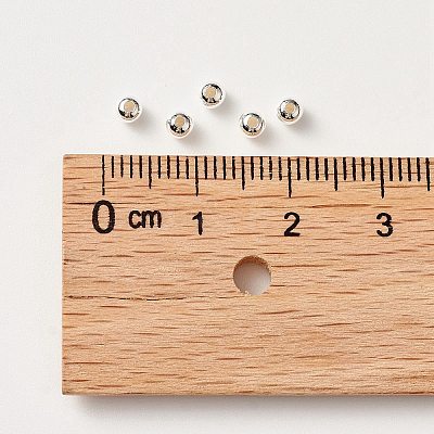 925 Sterling Silver Beads STER-S002-15-3mm-1