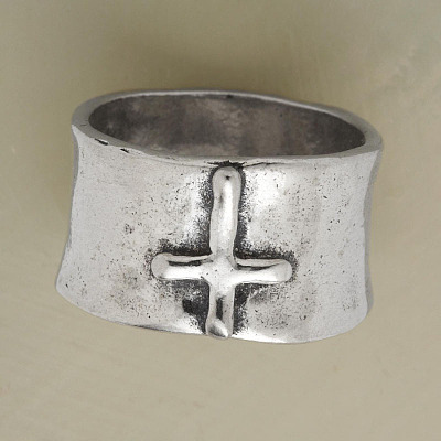 Cross Pattern Alloy Finger Rings FS-WG6D053-03-1