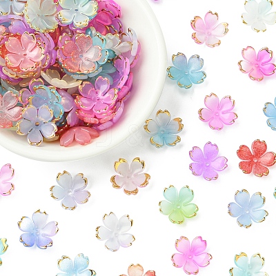 120Pcs 8 Colors Acrylic Bead Caps OACR-FS0001-83-1