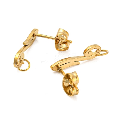 Ion Plating(IP) 304 Stainless Steel Stud Earring Findings STAS-H180-17G-1