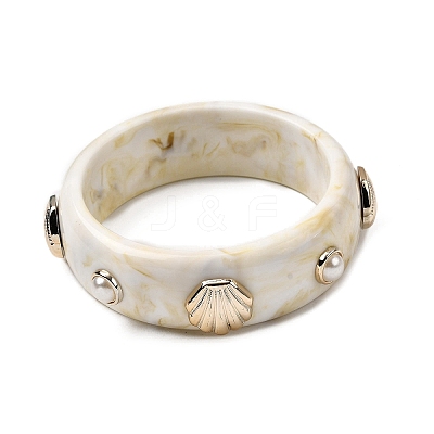 Resin Bangles for Women BJEW-P357-03G-1
