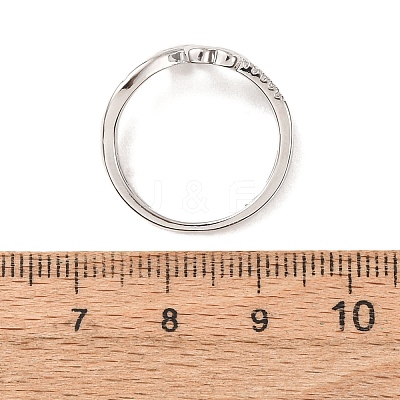 Brass Micro Pave Clear Cubic Zirconia Finger Rings for Women RJEW-C168-03P-1