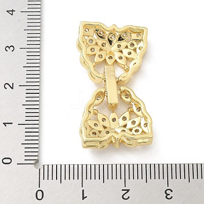 Brass Micro Pave Clear Cubic Zirconia Fold Over Clasps LS-KK-Z083-04G-1