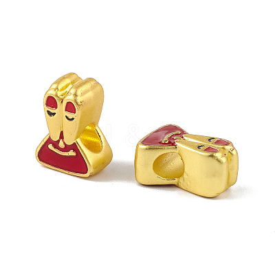 Alloy Enamel European Beads ENAM-M056-07G-1