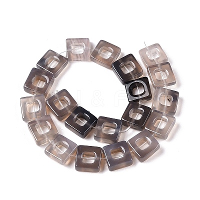 Natural Grey Agate Beads Strands G-N342-102B-1