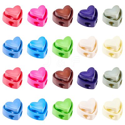 100Pcs 10 Colors Plastic Cord Locks FIND-SP0005-12-1