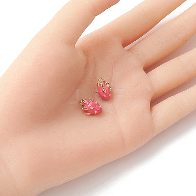 2Pcs Brass Enamel Charms KK-YW0001-76-1