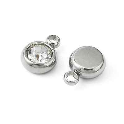 20Pcs 201 Stainless Steel Rhinestone Charms STAS-YW0002-02A-1