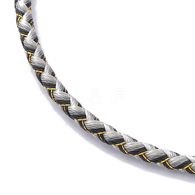 Polyester Cord Braided Bracelet Makings MAK-Z003-01G-12-1