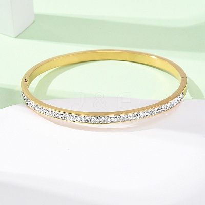 304 Stainless Steel Micro Pave Cubic Zirconia Hinged Bangles for Women BJEW-B161-06G-1
